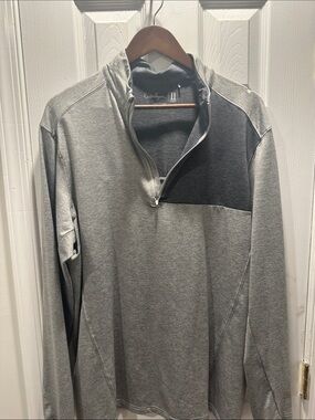 Men's Walter Hagen Heather Gray Quarter-Zip Pullover Sweater